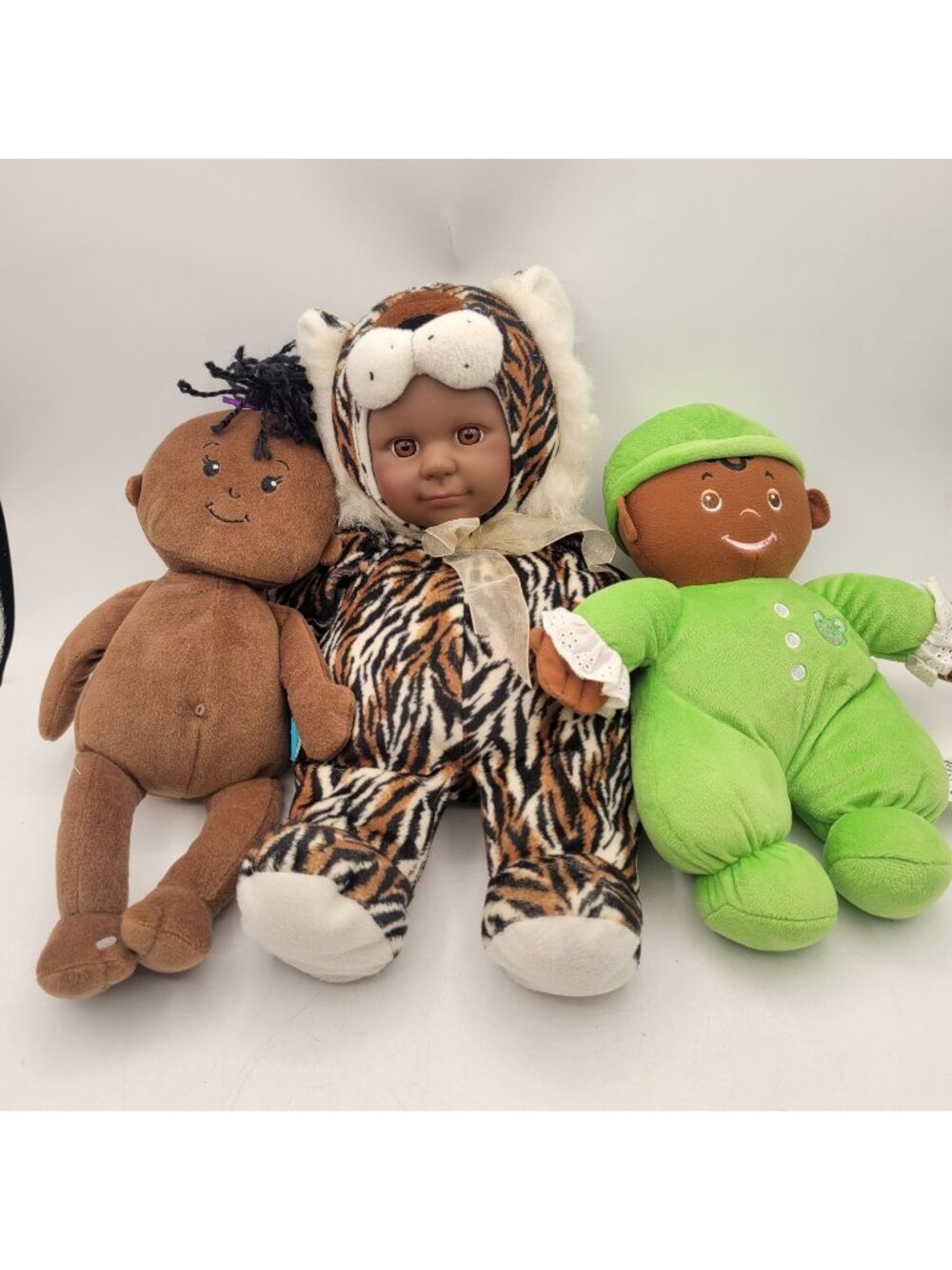 AA Black Baby Doll Lot of 3 Plush Dolls Brown - Manhattan Toy Baby Stella